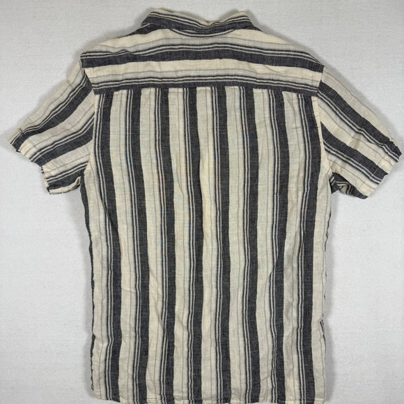 Goodfellow & Co Mens Linen Blend Striped Short Sleeve Button Down Shirt Small - Picture 9 of 9